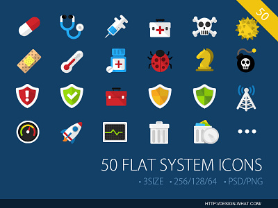 50 Flat System ICONs