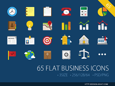 65 Flat Business ICONs