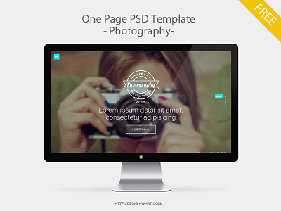 One Page PSD Template - Photography - blog business clean creative customizable opt photography web template