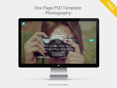 One Page PSD Template - Photography -