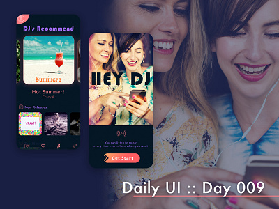 Daily UI :: day009 - Music Player app design daily ui dailyui day009 illustrator music app music player photoshop ui uiux xd design