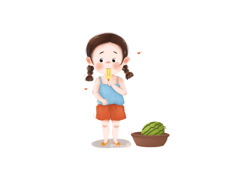 Little girl eating ice cream by LinLin Zhang on Dribbble