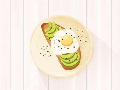 Egg and avocado! avocado breakfast egg illustration toast
