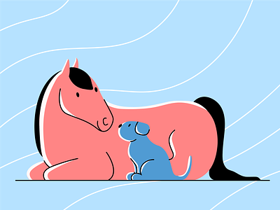 Best friends! <3 dog flatdesign horse illustration