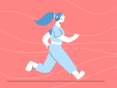 Runnergirl! flatdesign illustration running