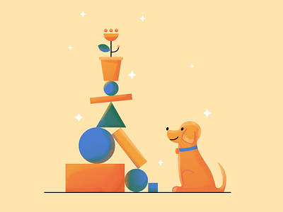 Lil friend! design dog illustration