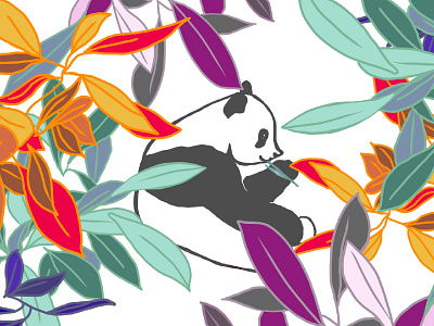 panda animal bamboo leaf leaves panda tree