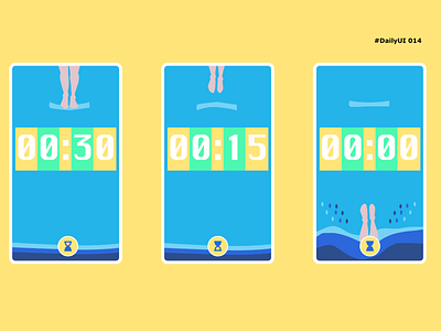 DailyUI014 countdown timer hourglass plunger summertime swimming pool