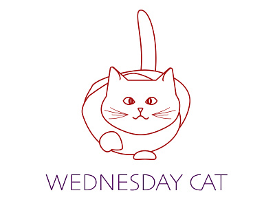 Wednesday cat cat logo mood pets picto