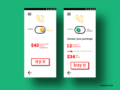 DailyUI030 buy dailyui030 engagement member package prices pricing page try