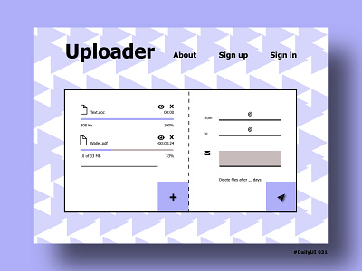 DailyUI031 dailyui031 delete email file upload preview send uploader