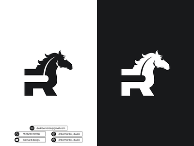 letter R  || horse simple  || monogram logo