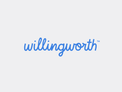 Willingworth Logo blue branding cursive cursive font design hand lettering lettering logo logo design typography
