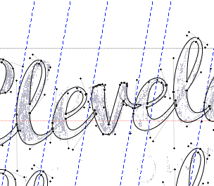 First lettering experience in Fontlab.