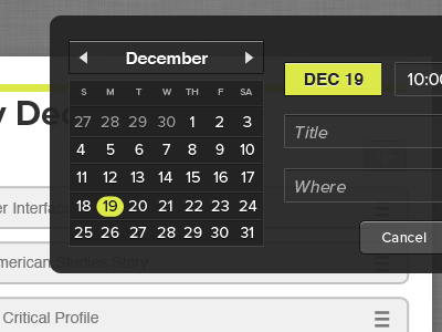 Task Manager/Reminder App calendar dark event manager proxima task ui