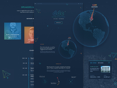 DDC Landing Page 3d conference dark data globe graph landing map microsite polygons space timeline