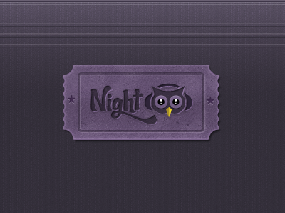 Night Owl or NightOwl Logo brand dark headphones logo night nightowl noise owl purple ticket yellow