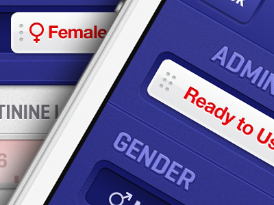 Rx Dosage Calculator iPhone App blue button calculator cobalt controls dial gender home icon icons interface ios iphone new red rx scale silver slider texture ui white