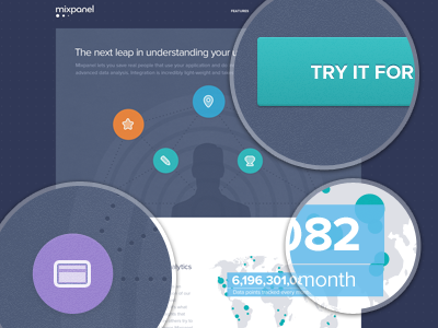 Mixpanel Website Landing Page, Infographics