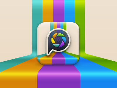 Photo iPhone App Icon app color green icon ios iphone orange purple shutter teal