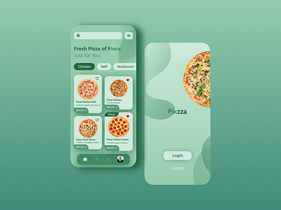 Pizza App UI Design app appdesign eat green minimal mobile mobileapp pizza ui uidesign uitrends uiux ux uxdesign