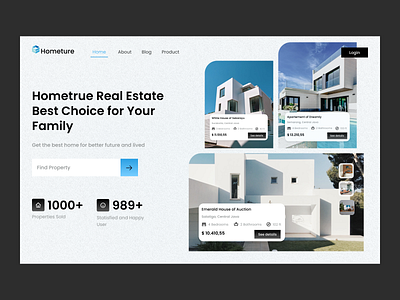 Hometure - Real Estate Web Design design home house real estate ui uidesign uiux ux web web design web designer