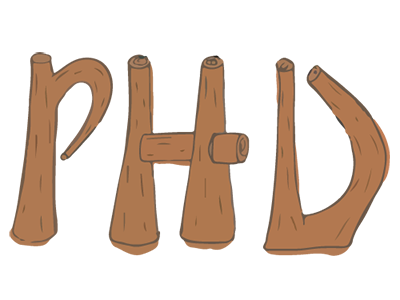 PHD logo bois logo wood
