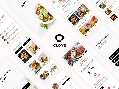 Clove - Recipe App chef logo clove figma figma design recipe app redesign ui ui design