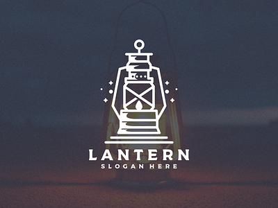 lantern logo design branding design drawingart fire lantern light lineart logo modern retro vector vintage