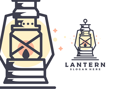 lantern logo design branding design fire illustration lantern light line art lineart lines logo retro vintage