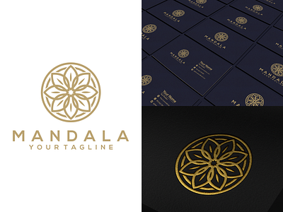 simple mandala logo design arabic asian boutique business circle decoration decorative design element emblem floral flower indian logo mandala ornament round template vector vintage