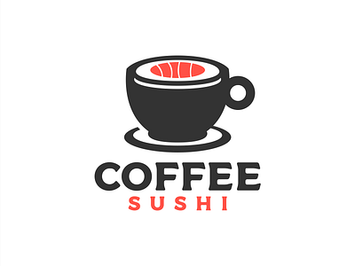 coffee sushi branding coffee coffee shop design graphic icon illustration logo sushi sushi logo vector