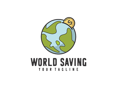 world saving logo design
