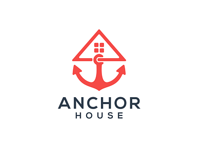 anchor house logo design anchor business design emblem house label logo ocean symbol vintage