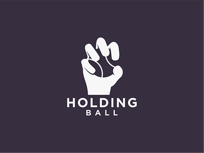 holding ball negative space logo ball design hand holding icon logo sign sport vector white