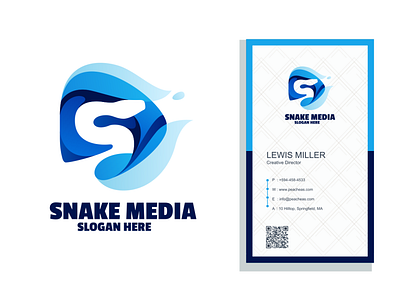 Snake media color logo branding design graphic icon illustration logo media snake typography ui ux vector