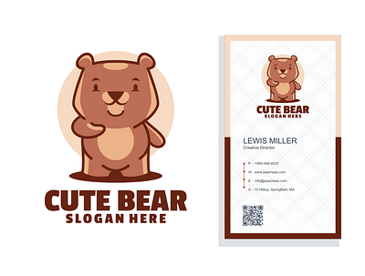 Cute bear logo wild