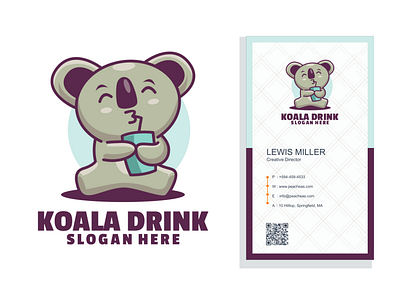 Koala drink cute logo