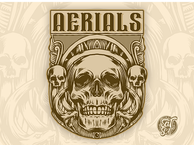 aerials branding design drawingart illustration illustrator lettering logo skull skull art type typography vector