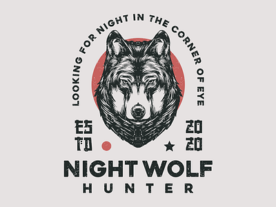 vintage logo night wolf