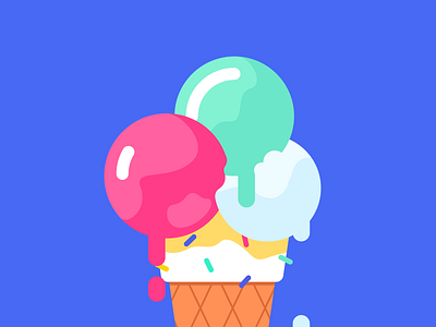 Ice cream blue design flat freelance geometry ice cream icecream illustration kawaii minimalism startup summer ui vector