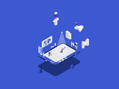 Team Building adobe blue flat freelance illustration illustrator isometric illustration isométrie kawaii minimalism startup team teambuilding ui vector