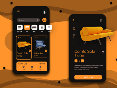 Furniture shopping app android android application app branding design dribble illustration ui ux