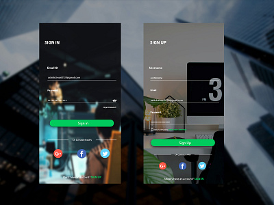 Sign In Page Concept android android application app branding design dribble illustration ui ux