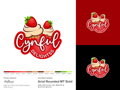 Cynful Delightss | Sweet Bakery Logo | Logo Design bakery cake cherry cream cup cake logo logo design logotype sweet tasty typography