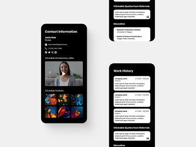Mobile App Design | Resume App app clean cv design dark mode dashboard design employee minimal mobile profile resume resume cv ui ux work