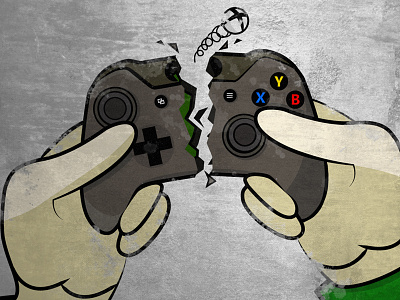 Game Frustration - Xbox One controller fallout frustration illustration oli keane oliver keane snap xbox xbox one