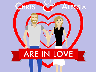 Chris & Alessia's Wedding Invite after effects animation illustration oliver keane wedding invite