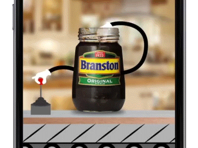 Branston conveyor belt after effects branding branston character food fun funny gif hands having a laugh motion graphics