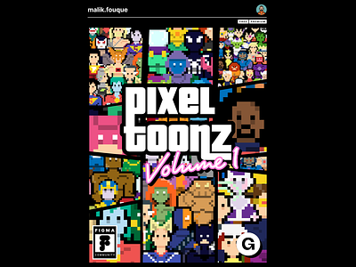 Pixeltoonz - Volume 1 avatars dc comics dragonball z figma flat gta gumroad illustration mangas marvel pixel pixel art